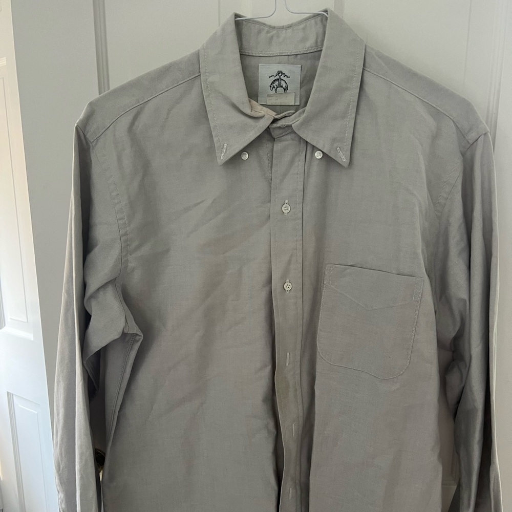 Grey button down, BB4, imported fabric, 17.5-34